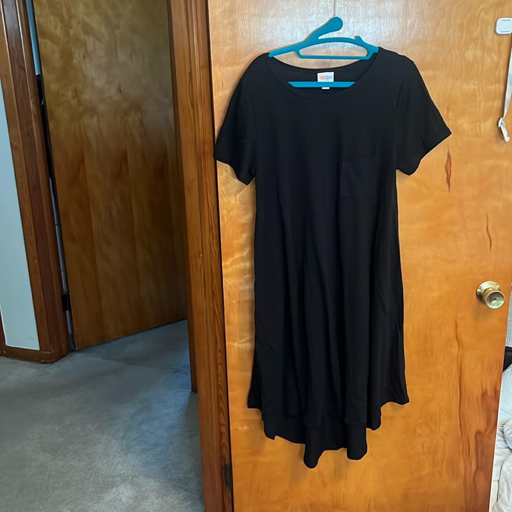 Black Knee Legnth Cotton Dress